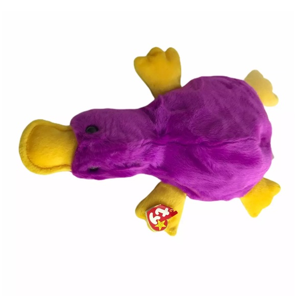 TY Beanie Baby Patti, Purple, Yellow Duck Platypus 1998 Tag Attached 14" - Picture 2 of 10